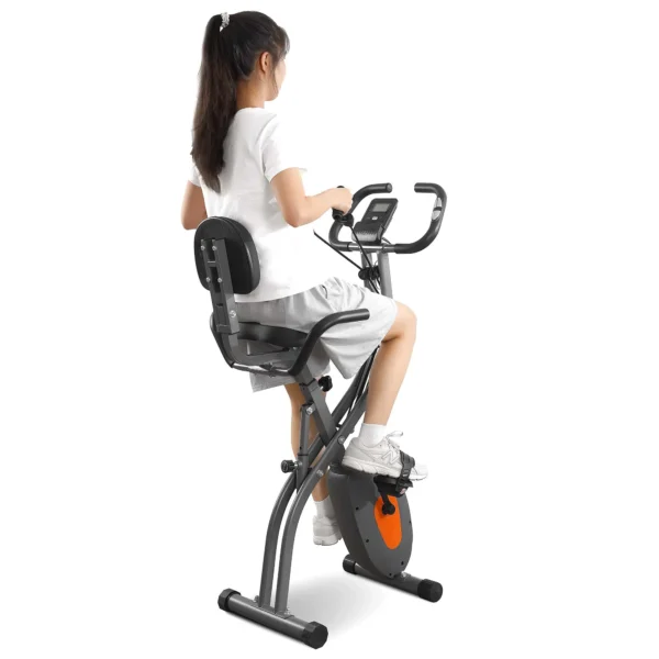 Exercise Bike Folding Exercise Bike with Pulse Sensor LCD Monitor
